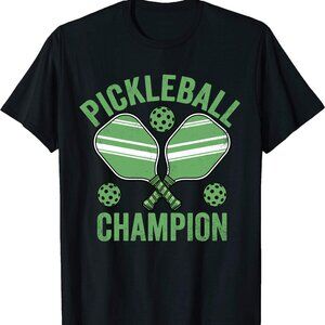 Women's Pickleball Champion T-Shirt Retro Green Paddle Design